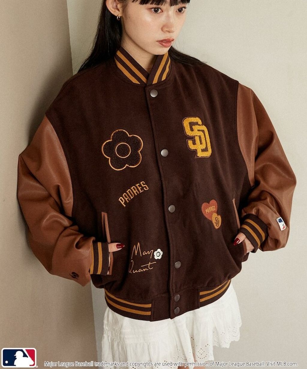 MARY QUANT × MLB × FREAKS STORE 三方聯名拼接棒球外套_15
