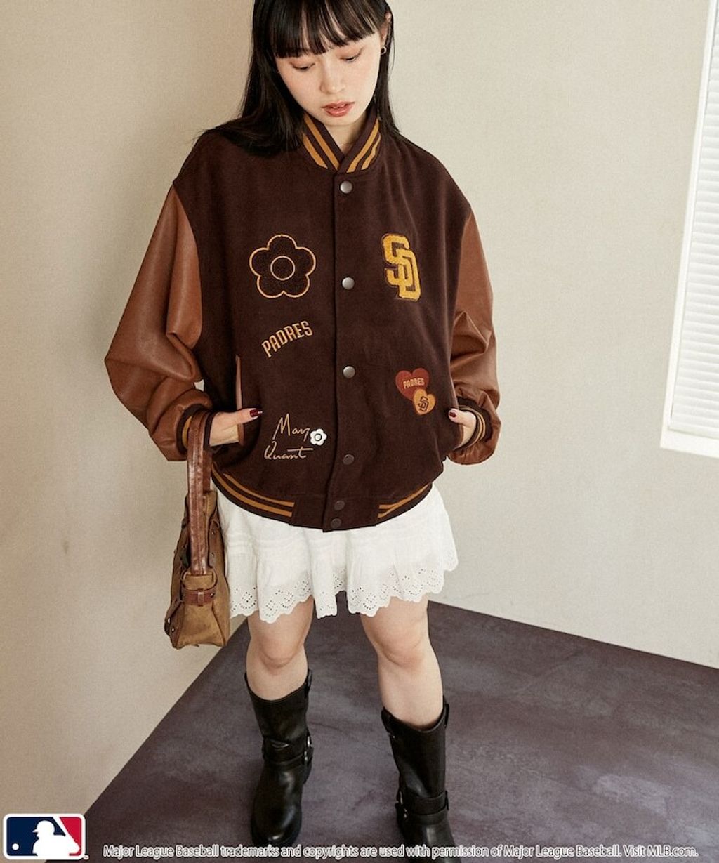 MARY QUANT × MLB × FREAKS STORE 三方聯名拼接棒球外套_17