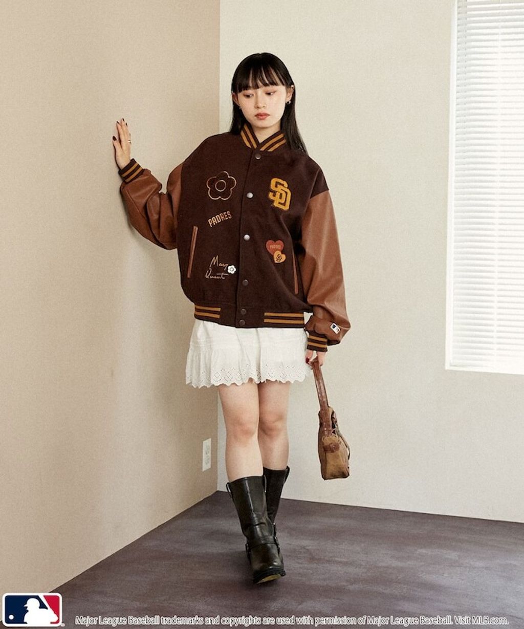 MARY QUANT × MLB × FREAKS STORE 三方聯名拼接棒球外套_26