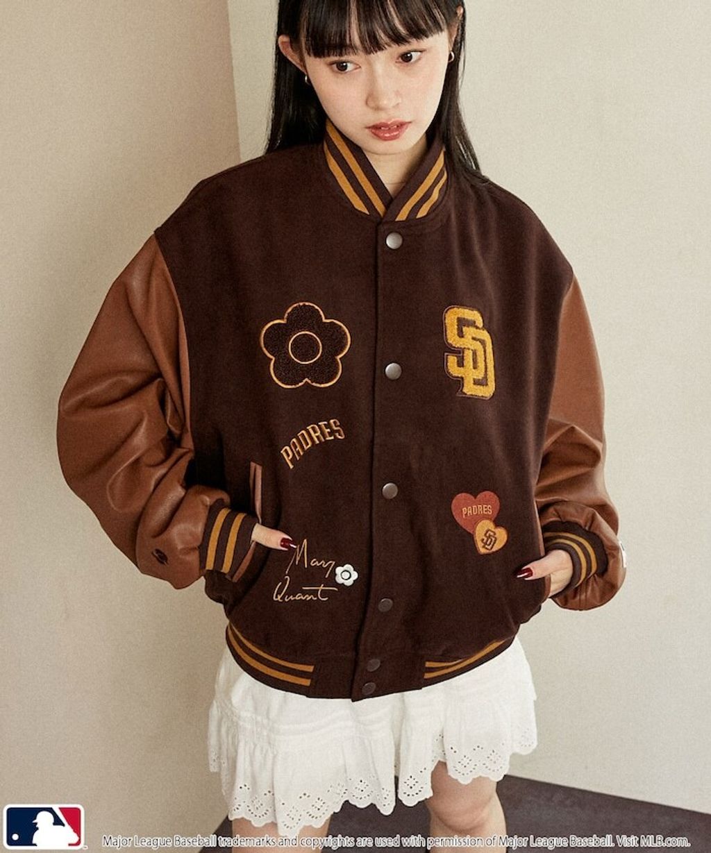 MARY QUANT × MLB × FREAKS STORE 三方聯名拼接棒球外套_2