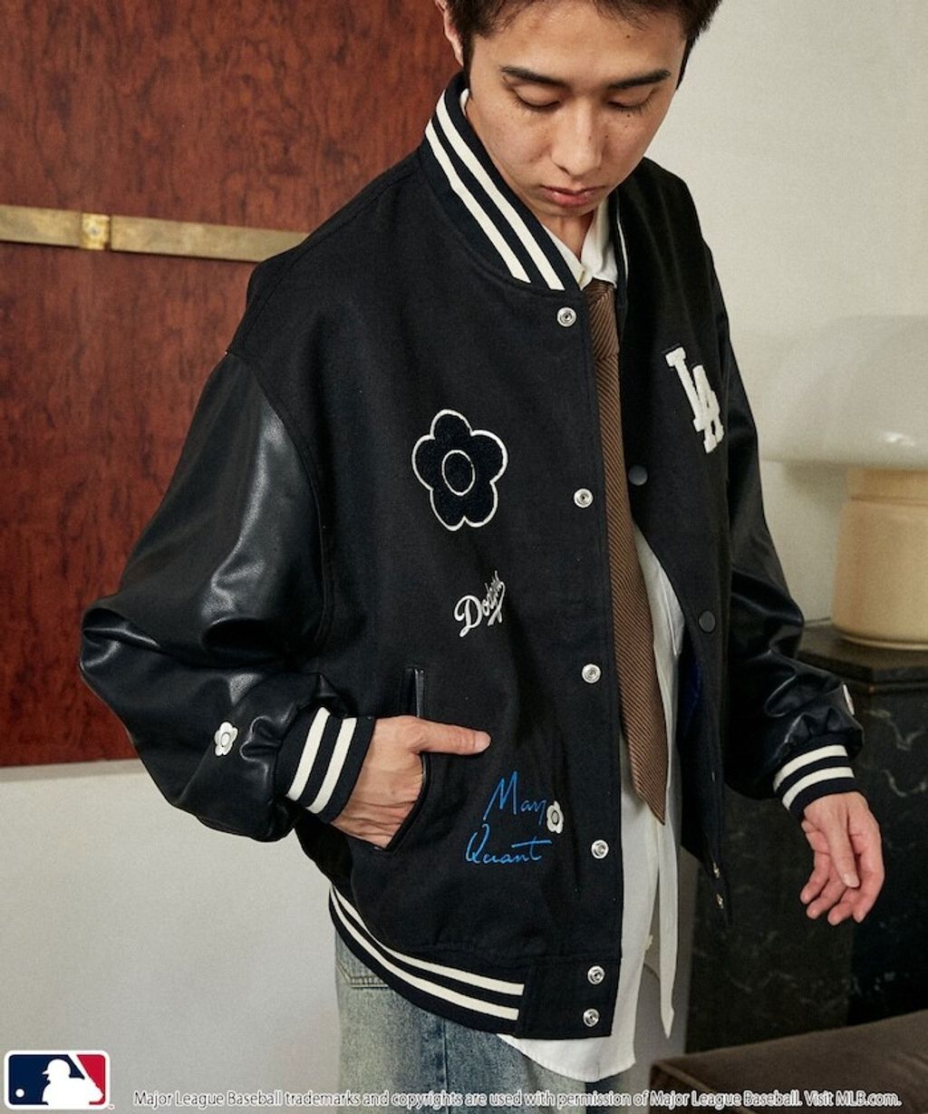 MARY QUANT × MLB × FREAKS STORE 三方聯名拼接棒球外套_8