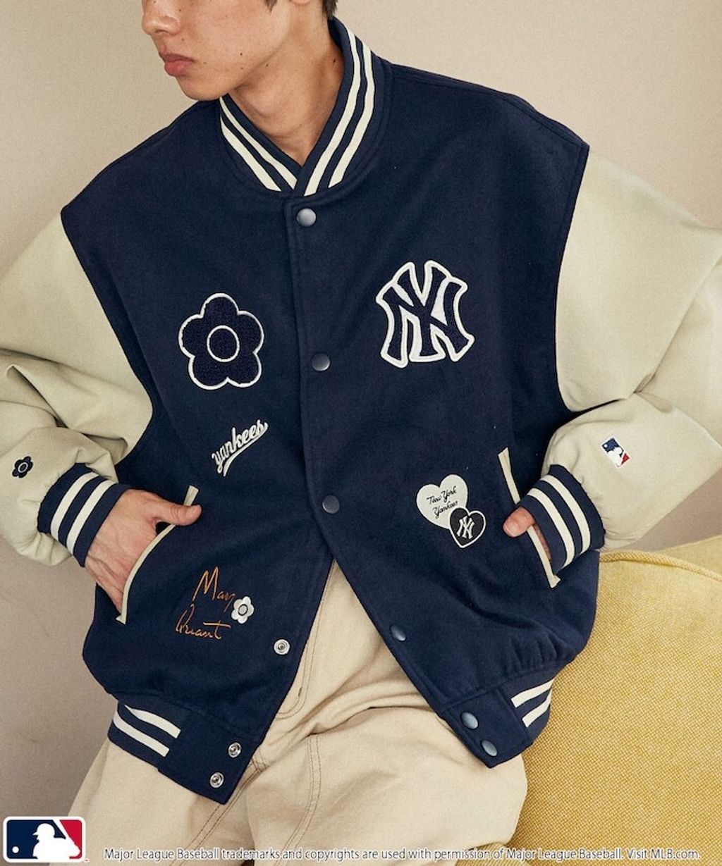 MARY QUANT × MLB × FREAKS STORE 三方聯名拼接棒球外套_3