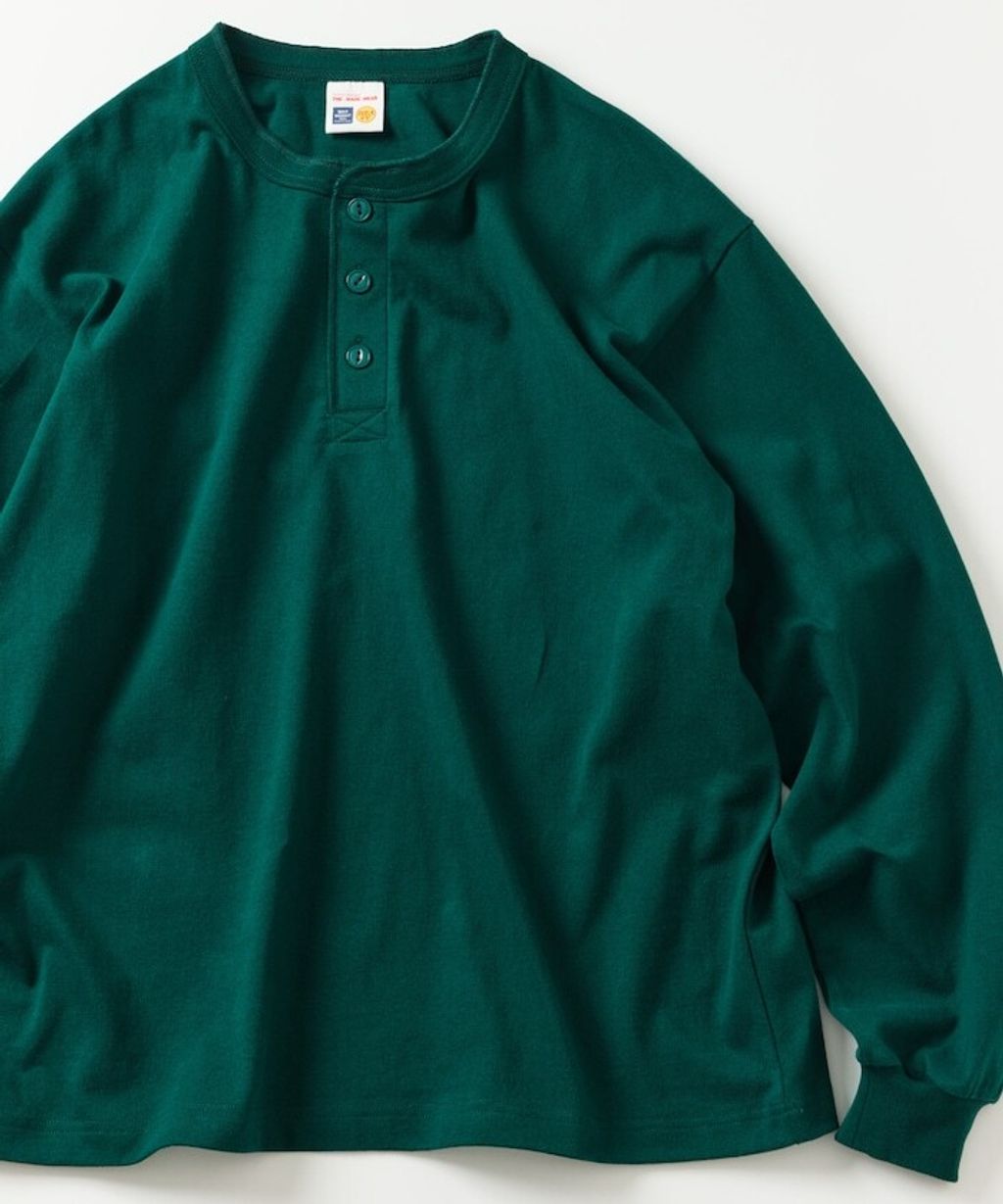 FREAKS STORE 10.5oz亨利領素色長袖上衣_4