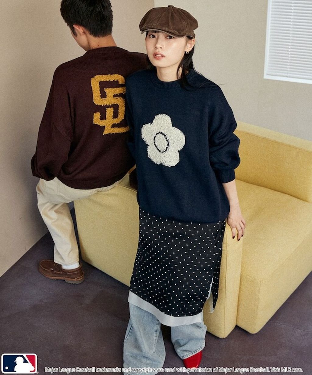 MARY QUANT × MLB × FREAKS STORE 三方聯名Jacquard Logo 針織套頭衫_6
