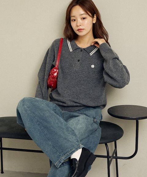 MARY QUANT × FREAKS STORE 襟線條刺繡Polo針織衫_50