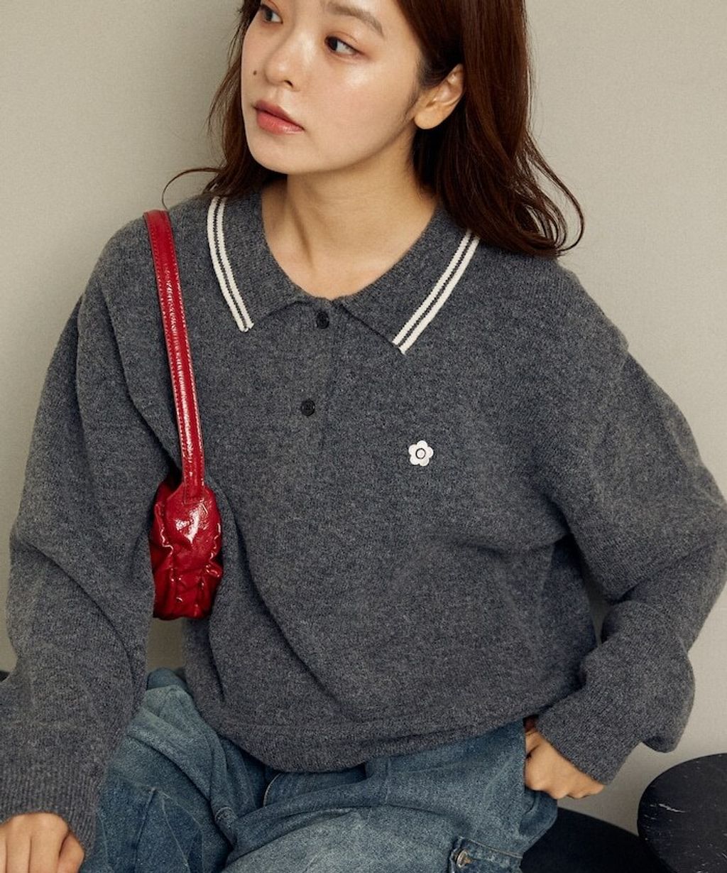 MARY QUANT × FREAKS STORE 襟線條刺繡Polo針織衫_49