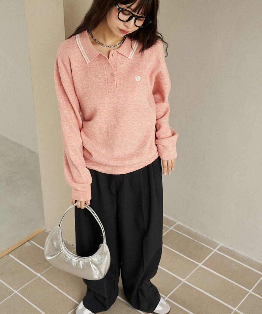 MARY QUANT × FREAKS STORE 襟線條刺繡Polo針織衫_36