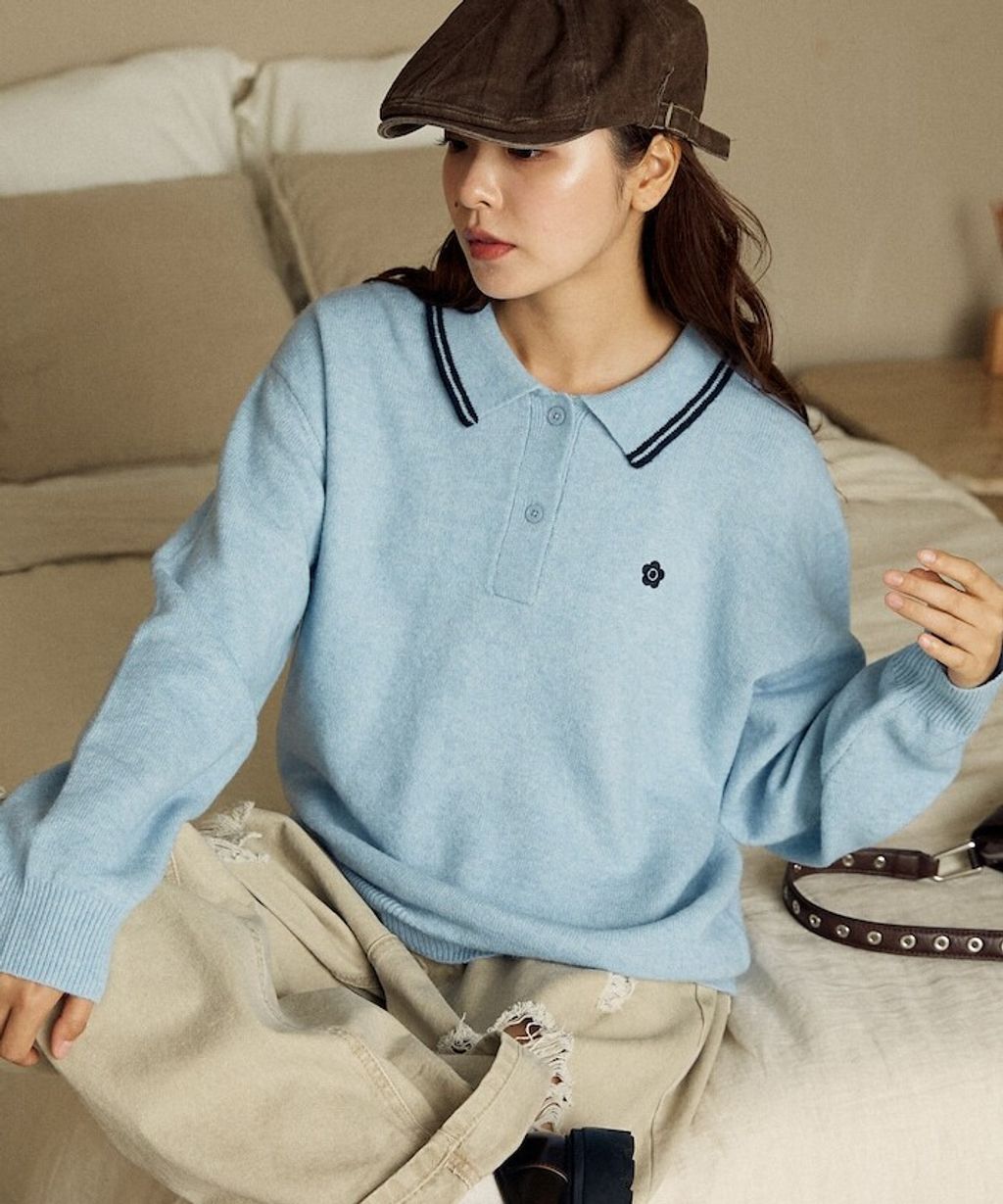 MARY QUANT × FREAKS STORE 襟線條刺繡Polo針織衫_24