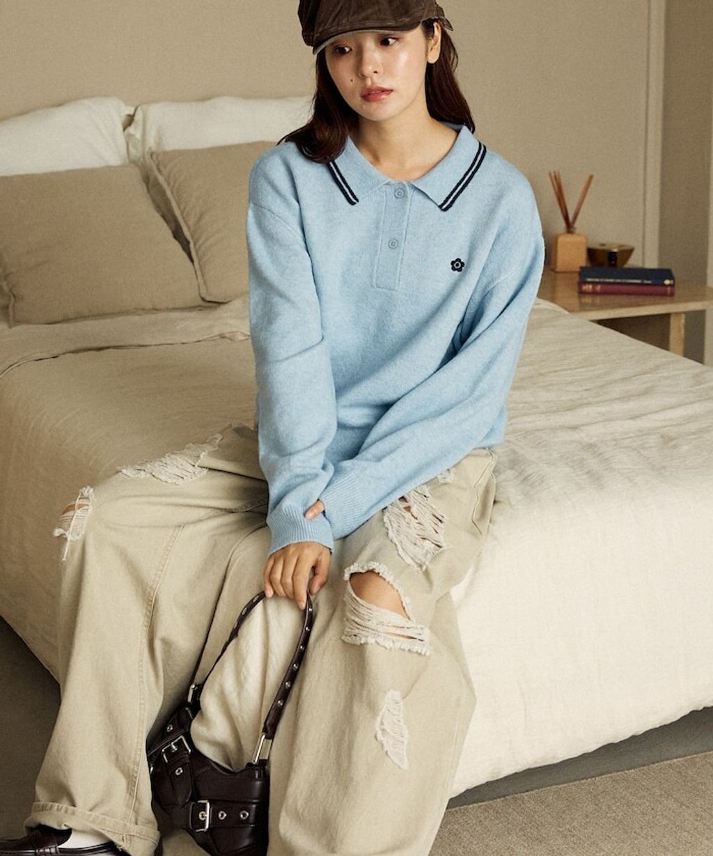 MARY QUANT × FREAKS STORE 襟線條刺繡Polo針織衫_25