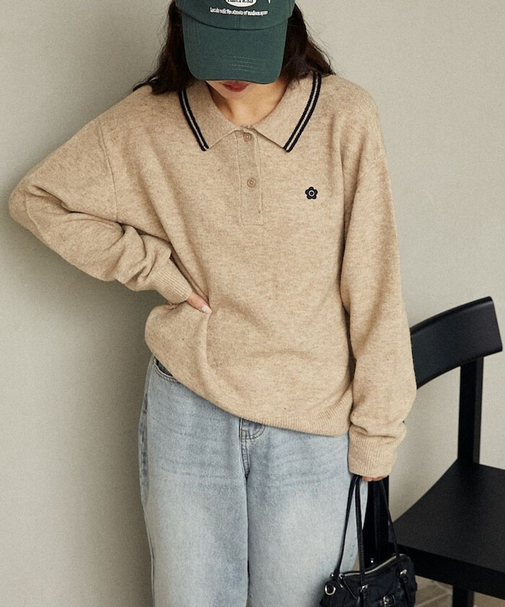 MARY QUANT × FREAKS STORE 襟線條刺繡Polo針織衫_14
