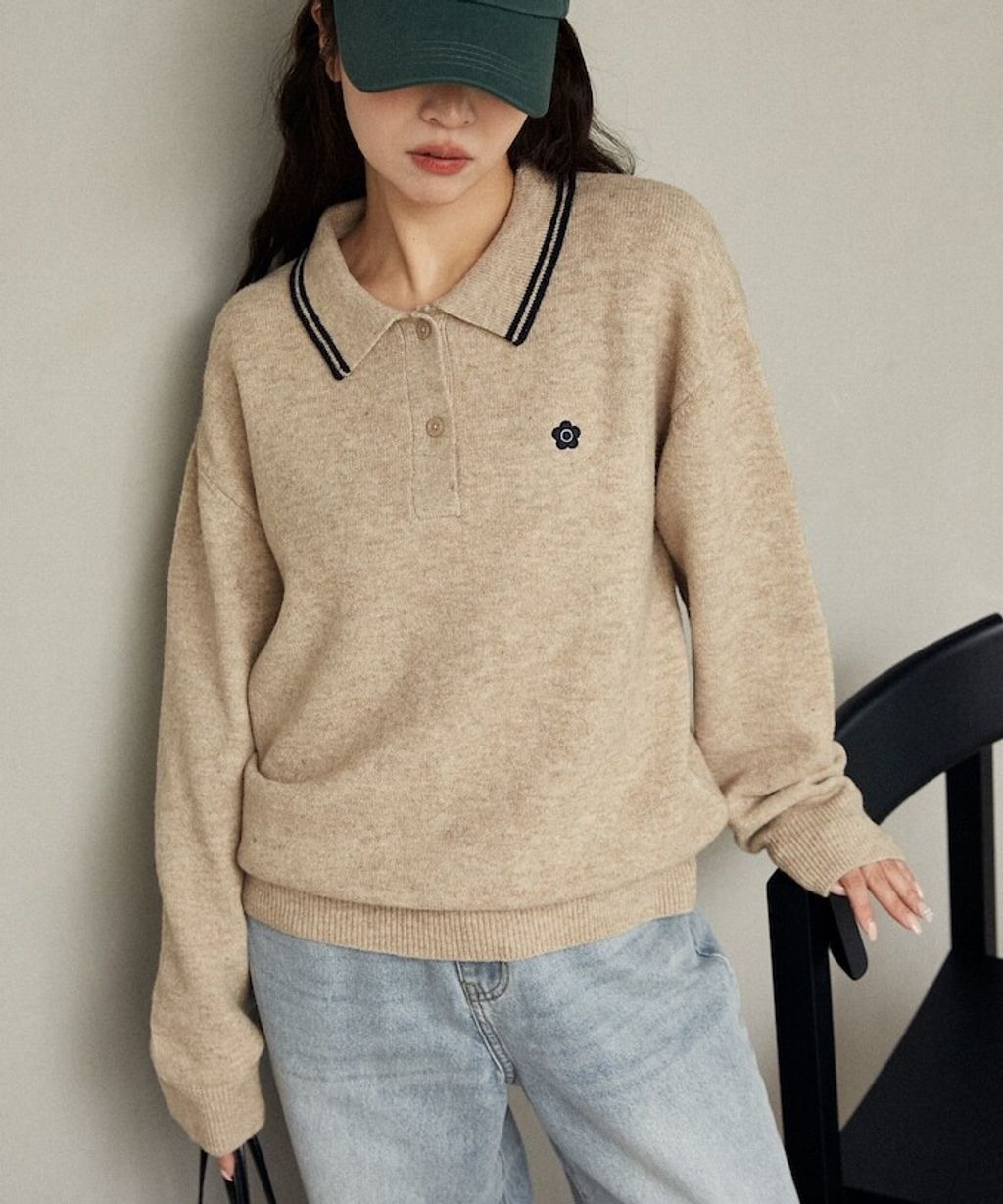 MARY QUANT × FREAKS STORE 襟線條刺繡Polo針織衫_8