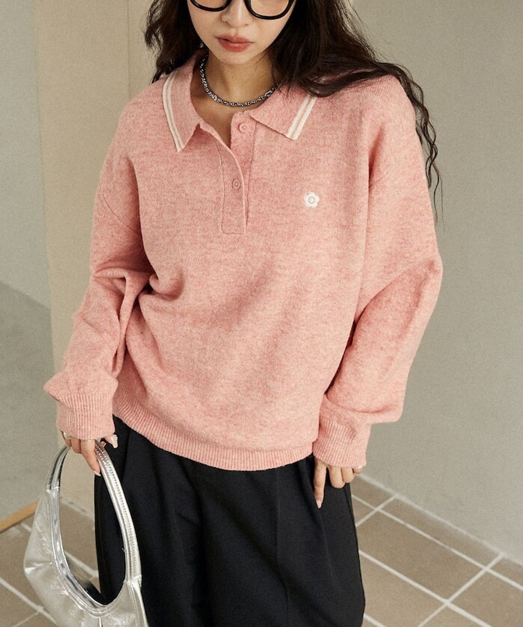 MARY QUANT × FREAKS STORE 襟線條刺繡Polo針織衫_3