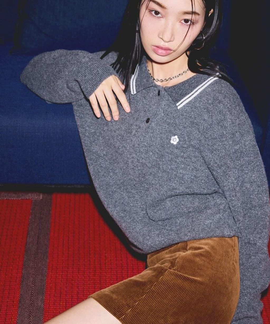 MARY QUANT × FREAKS STORE 襟線條刺繡Polo針織衫_1