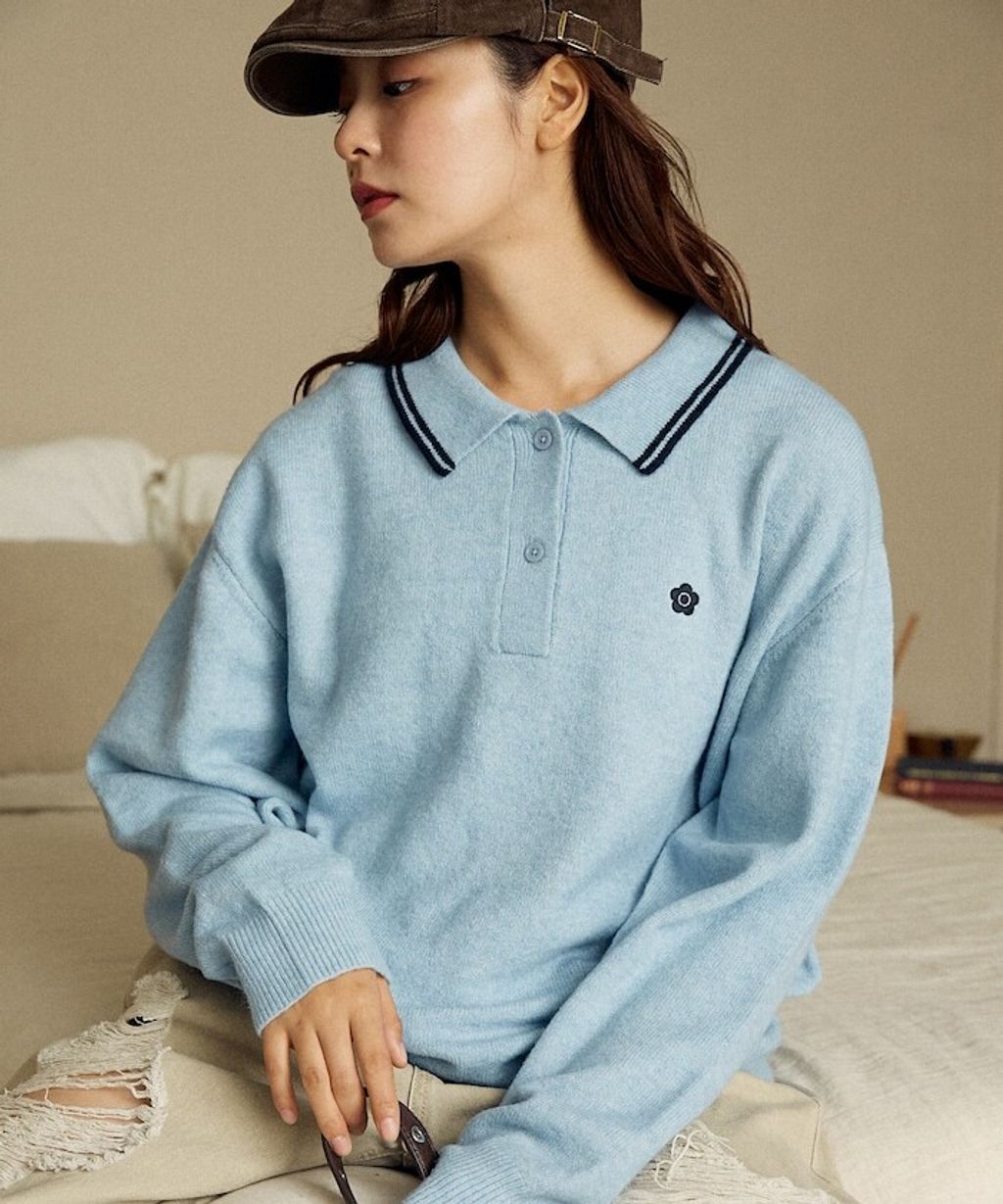 MARY QUANT × FREAKS STORE 襟線條刺繡Polo針織衫_4