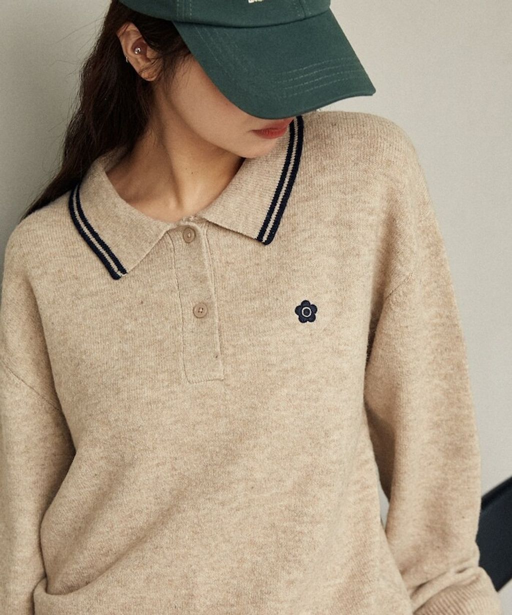 MARY QUANT × FREAKS STORE 襟線條刺繡Polo針織衫_2