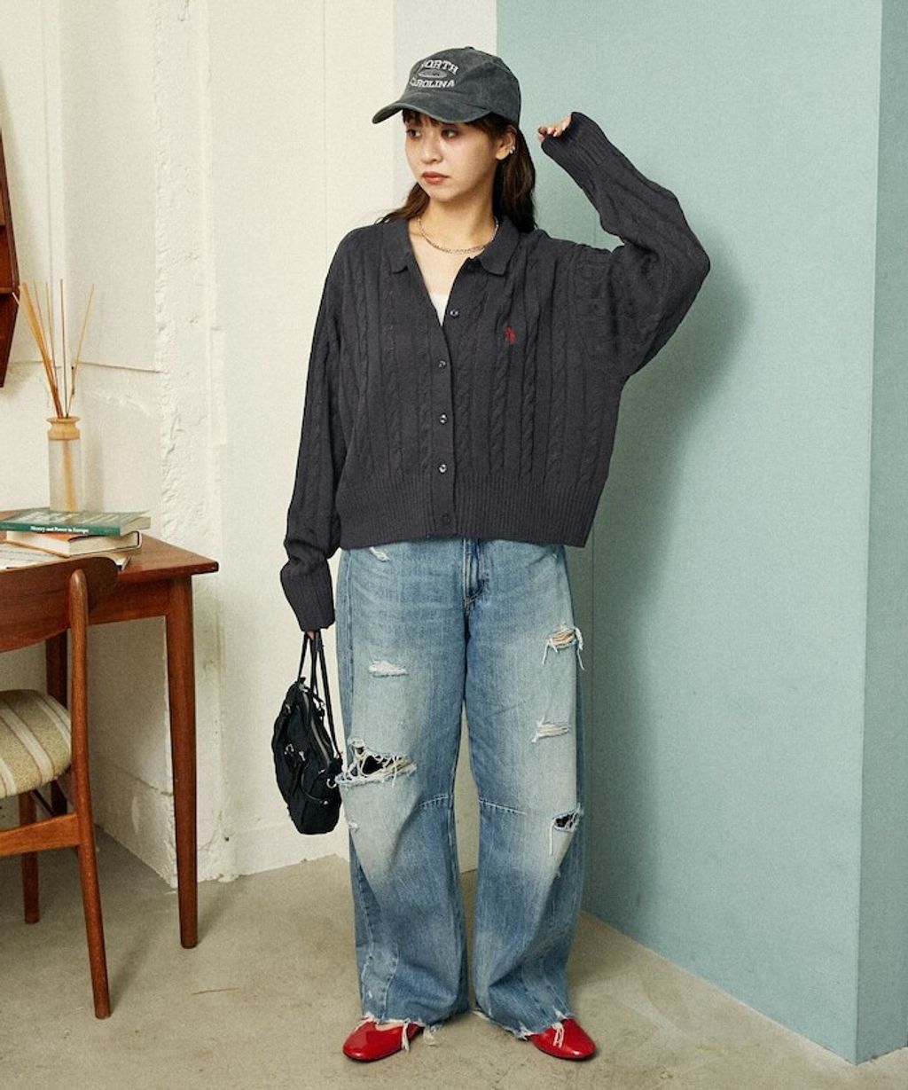 U.S. POLO ASSN. 麻花針織Polo開襟衫_28