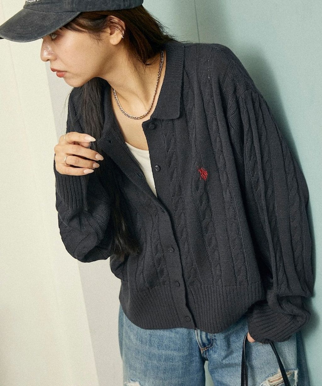 U.S. POLO ASSN. 麻花針織Polo開襟衫_32