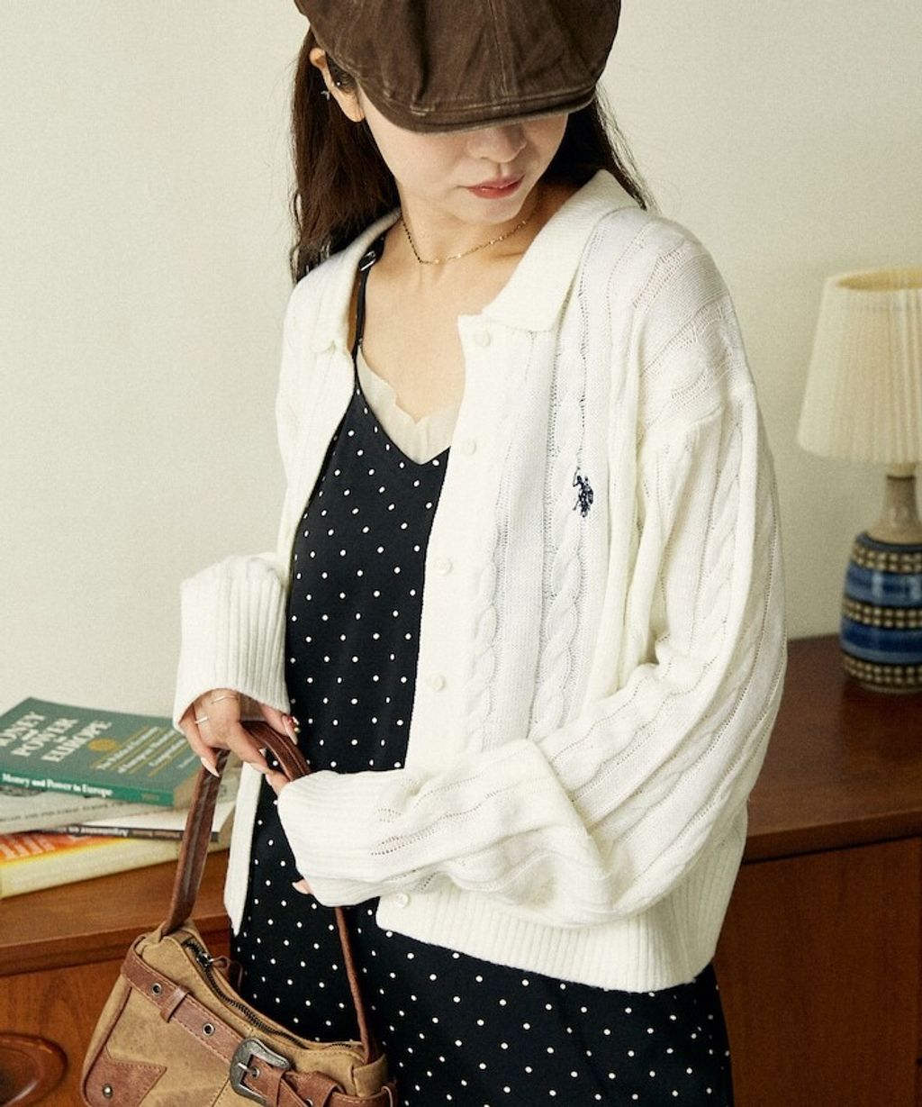 U.S. POLO ASSN. 麻花針織Polo開襟衫_1