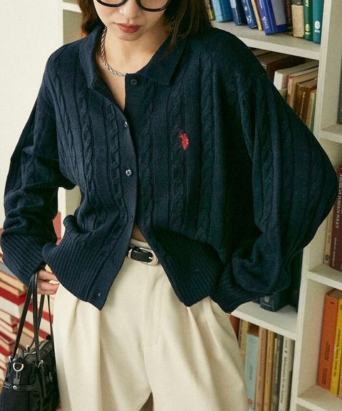U.S. POLO ASSN. 麻花針織Polo開襟衫_4