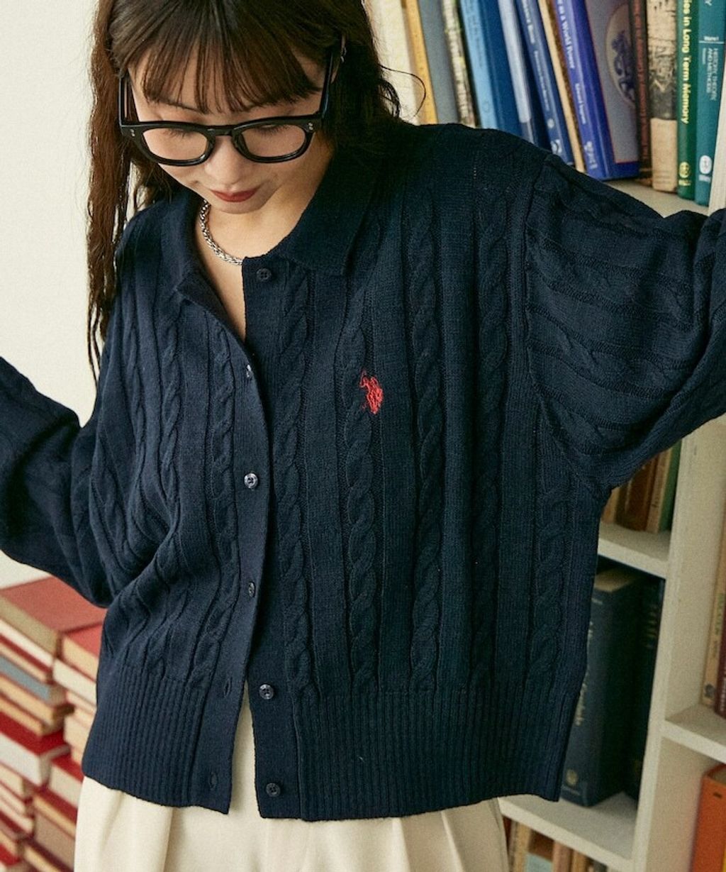 U.S. POLO ASSN. 麻花針織Polo開襟衫_5