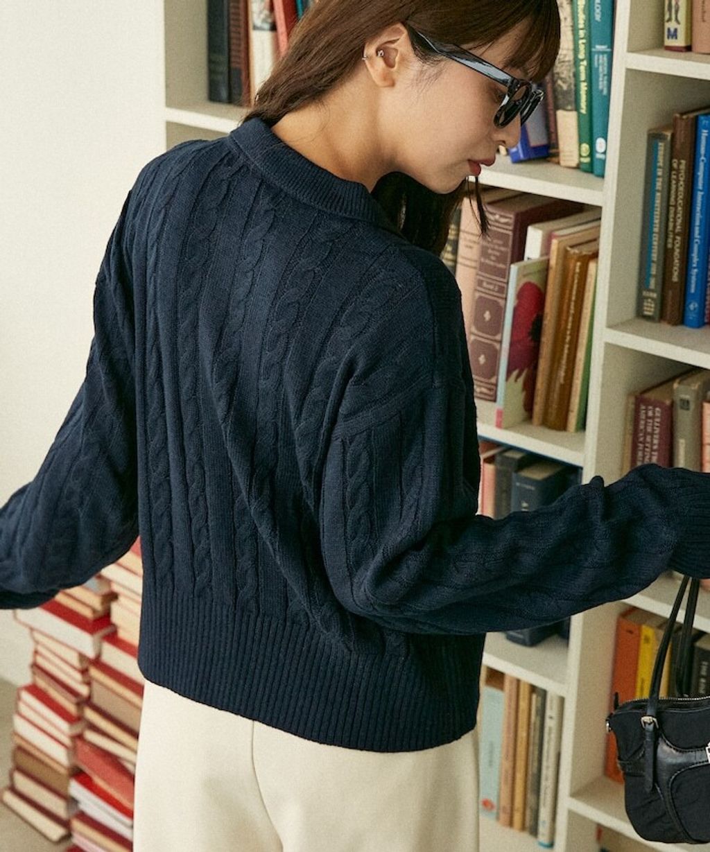U.S. POLO ASSN. 麻花針織Polo開襟衫_6