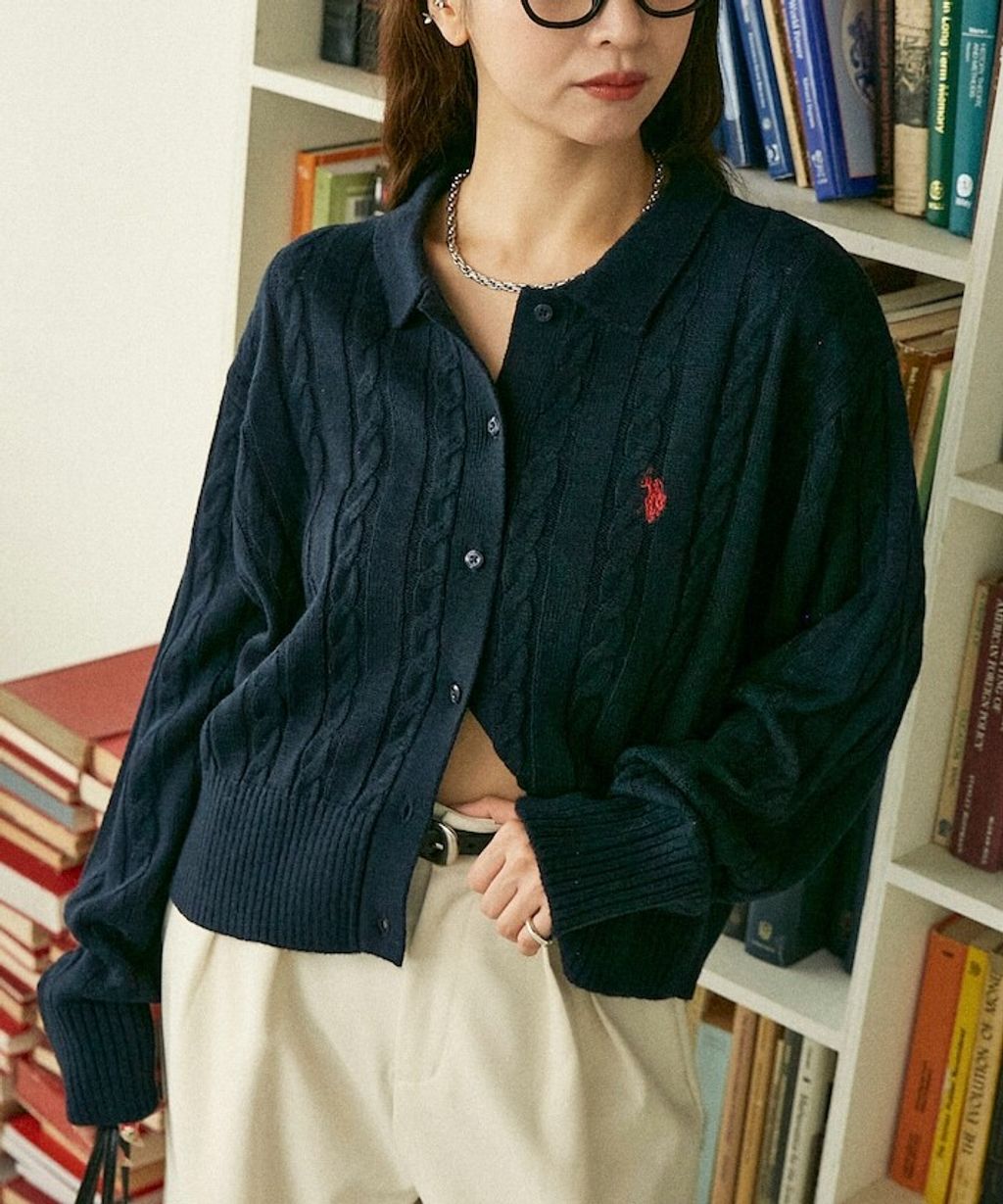 U.S. POLO ASSN. 麻花針織Polo開襟衫_3