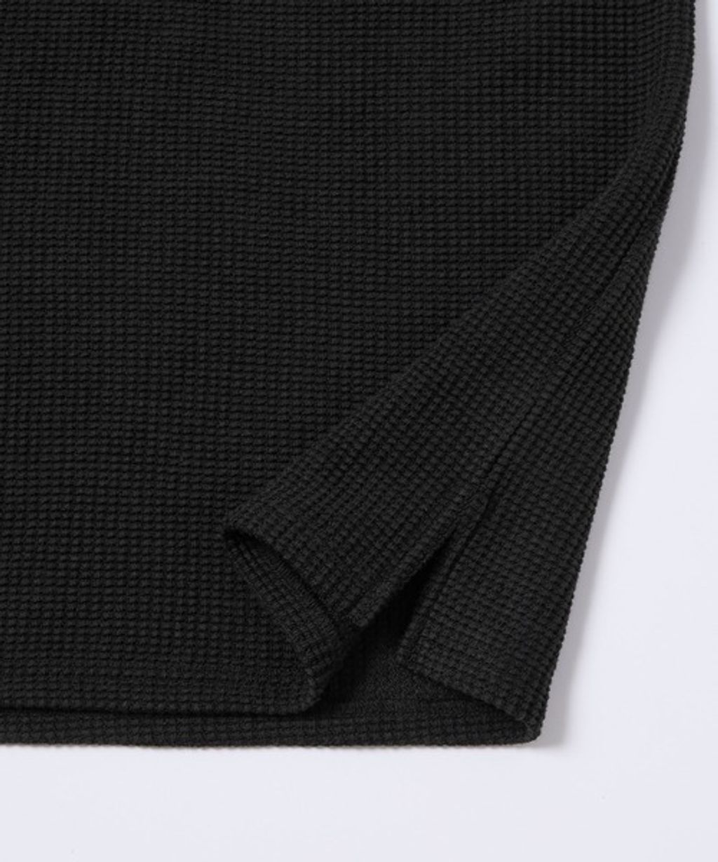 MONO-MART 刺繡小狐狸開襟領華夫格長袖上衣_64