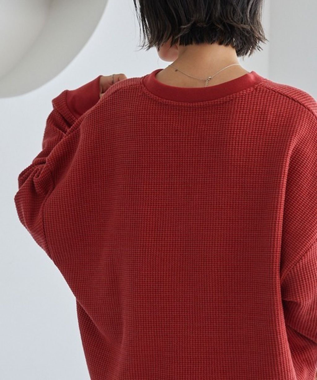 MONO-MART 刺繡小狐狸開襟領華夫格長袖上衣_41