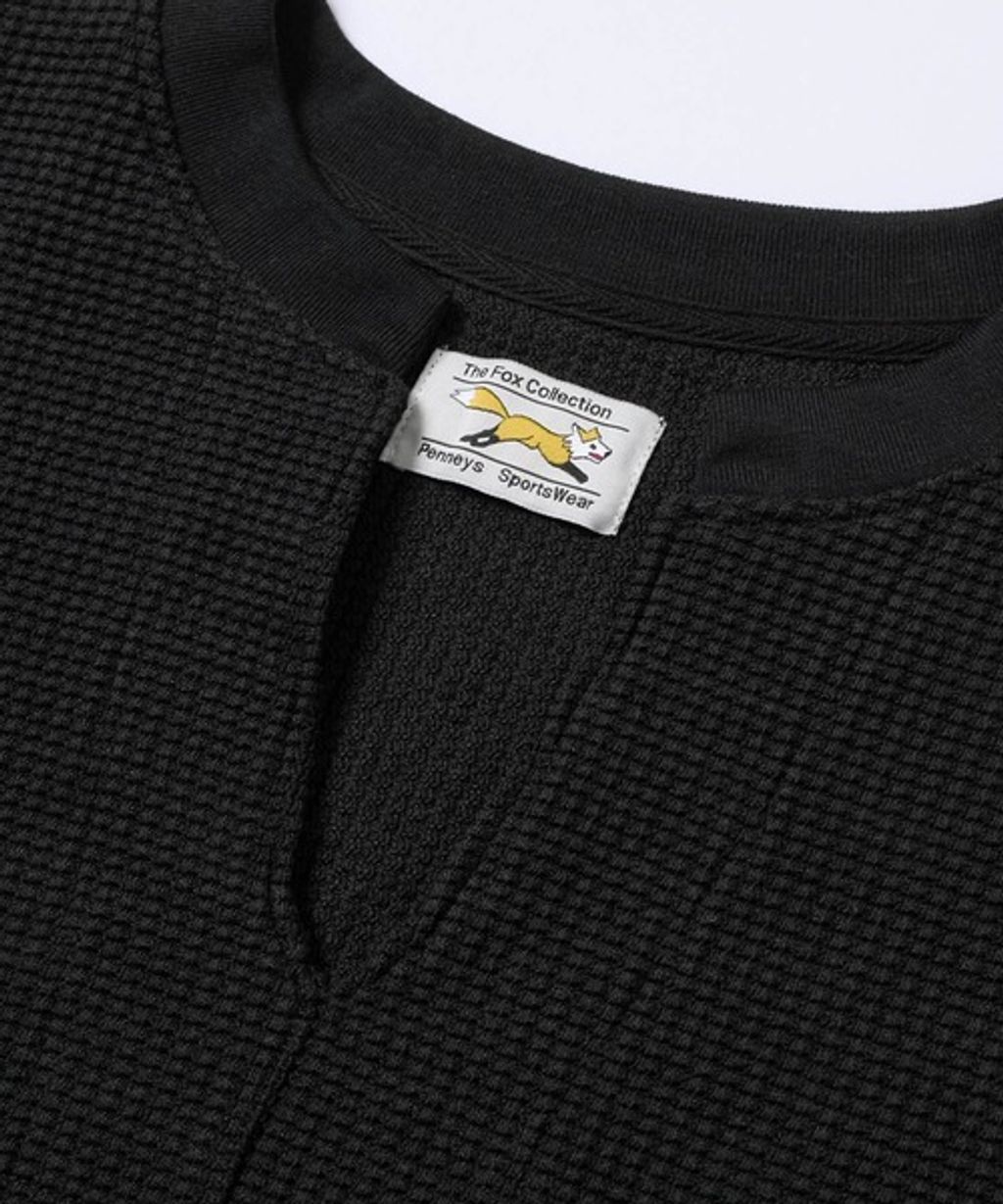 MONO-MART 刺繡小狐狸開襟領華夫格長袖上衣_61
