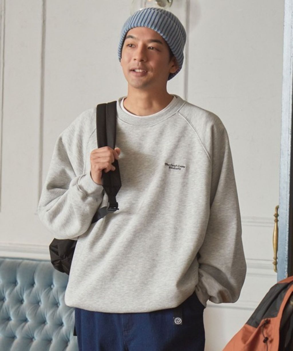THE CRAFT CREW PRODUCTS 保暖加工寬鬆版型下擺抽繩刷毛大學T_70