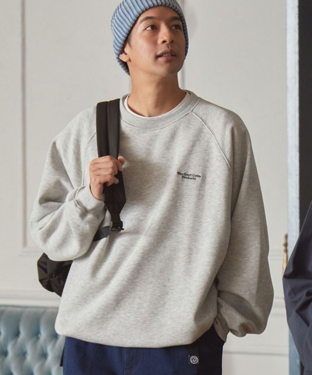 THE CRAFT CREW PRODUCTS 保暖加工寬鬆版型下擺抽繩刷毛大學T_21