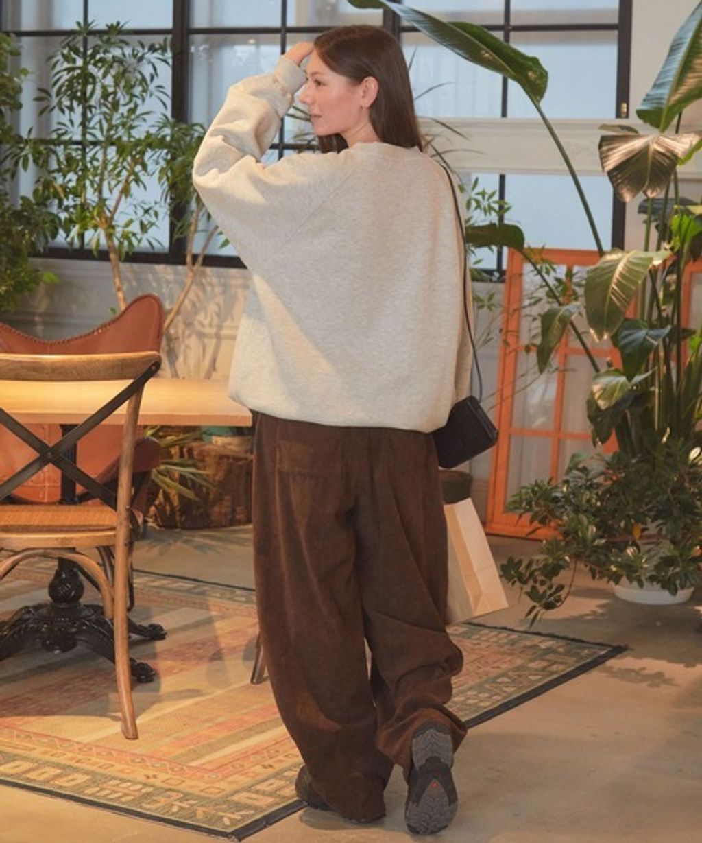 THE CRAFT CREW PRODUCTS 保暖加工寬鬆版型下擺抽繩刷毛大學T_77