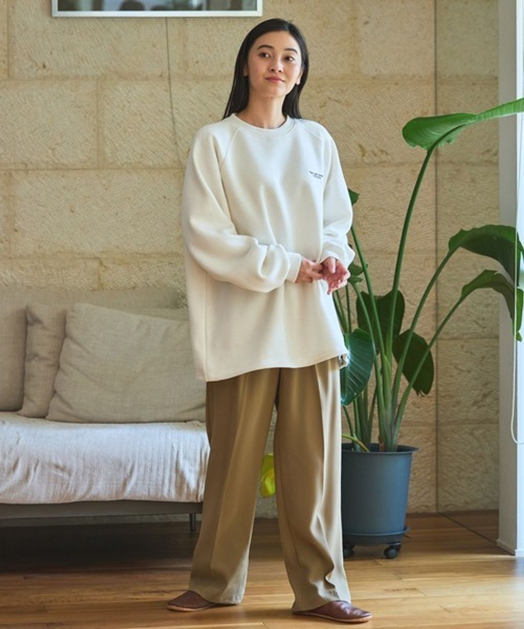 THE CRAFT CREW PRODUCTS 保暖加工寬鬆版型下擺抽繩刷毛大學T_12