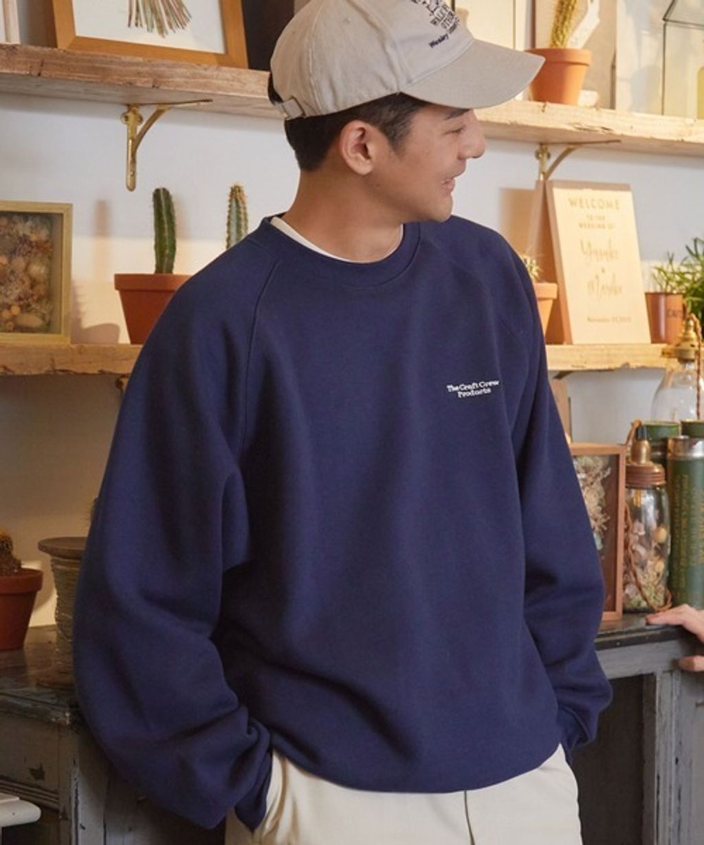 THE CRAFT CREW PRODUCTS 保暖加工寬鬆版型下擺抽繩刷毛大學T_17