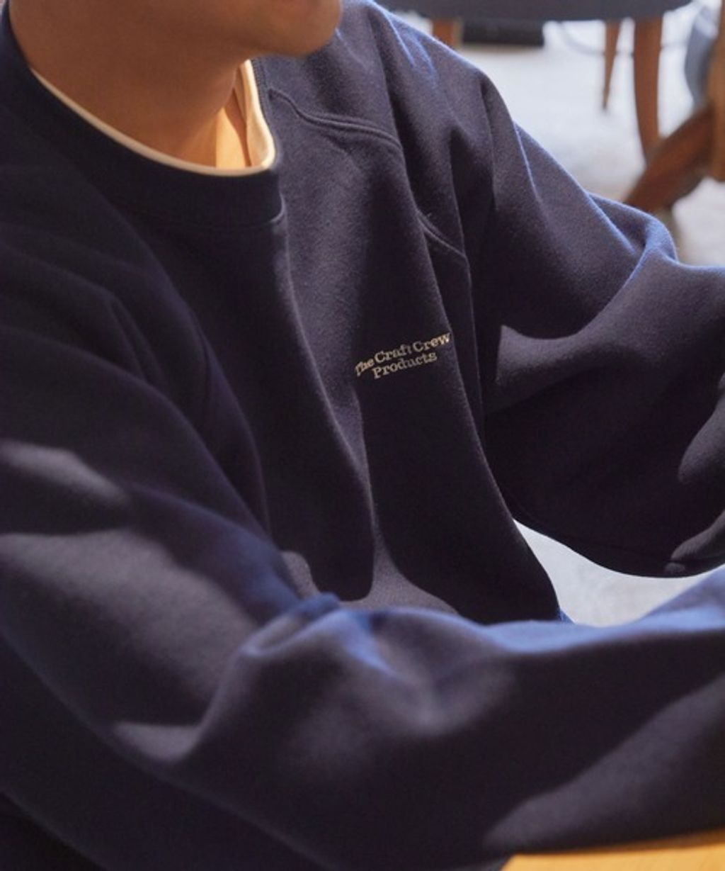 THE CRAFT CREW PRODUCTS 保暖加工寬鬆版型下擺抽繩刷毛大學T_105