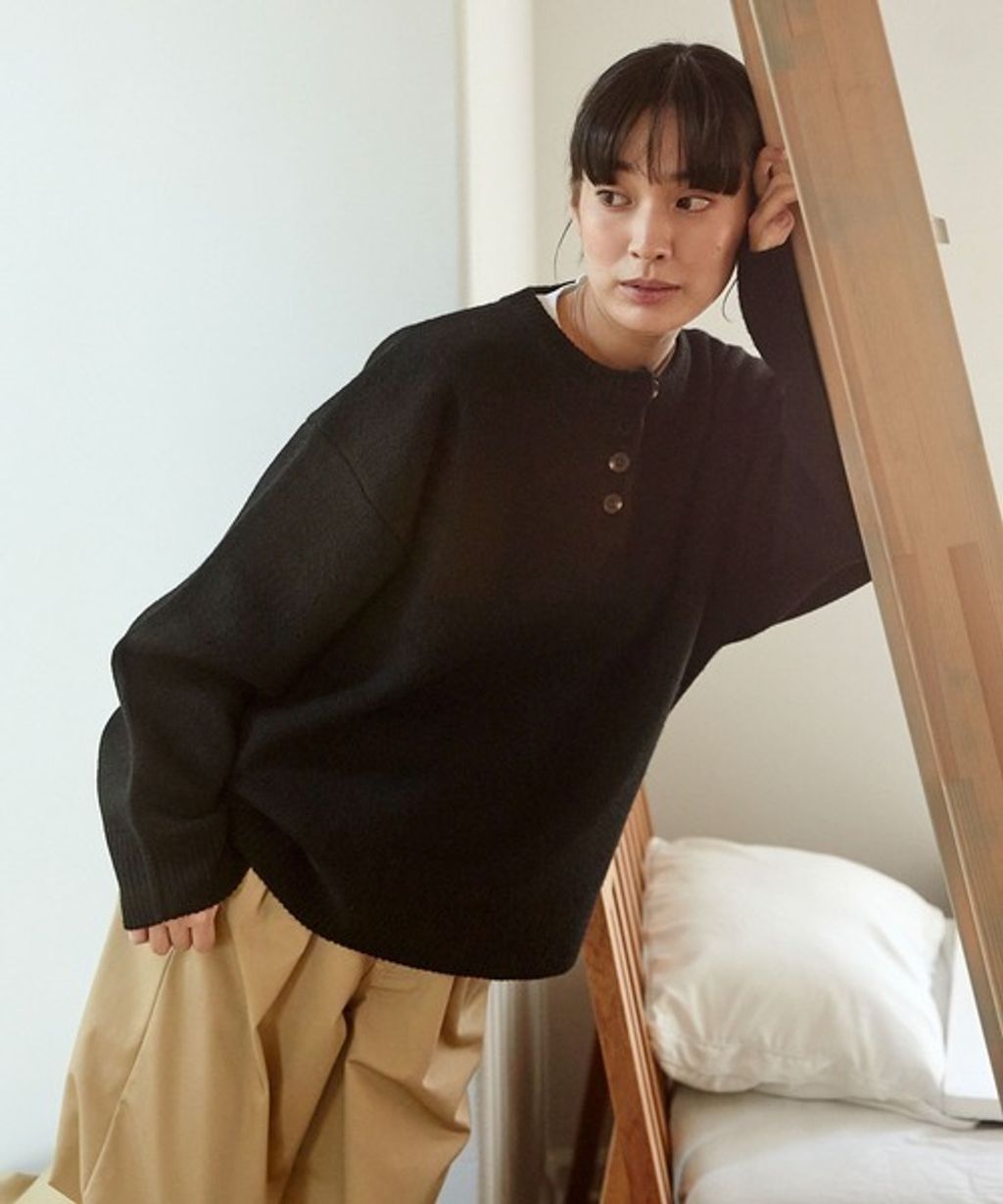THE CRAFT CREW PRODUCTS 亨利領提花針織衫_1