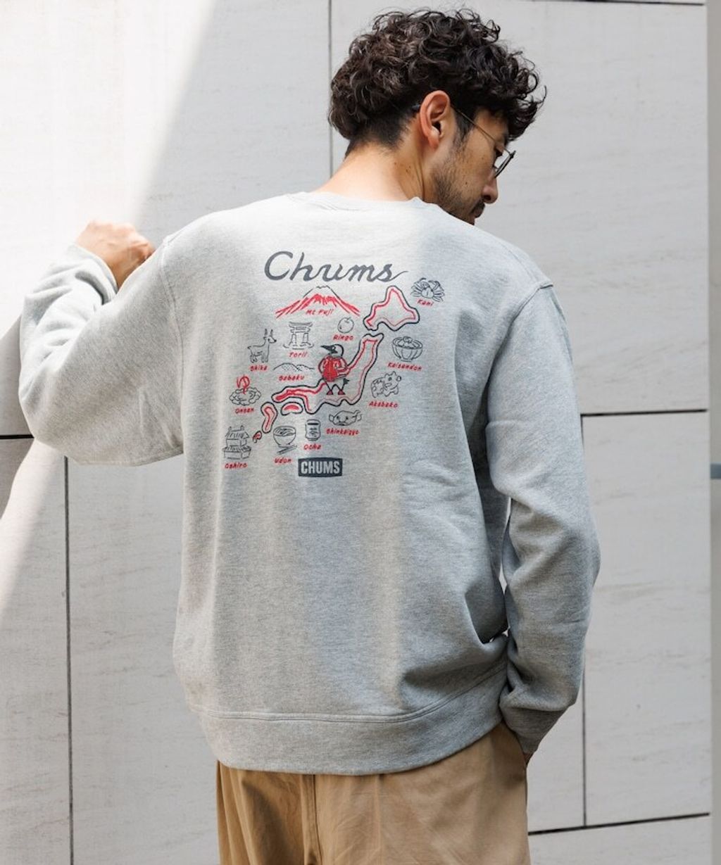 CHUMS×FREAKS STORE  日本地圖名物刷毛大學T_25