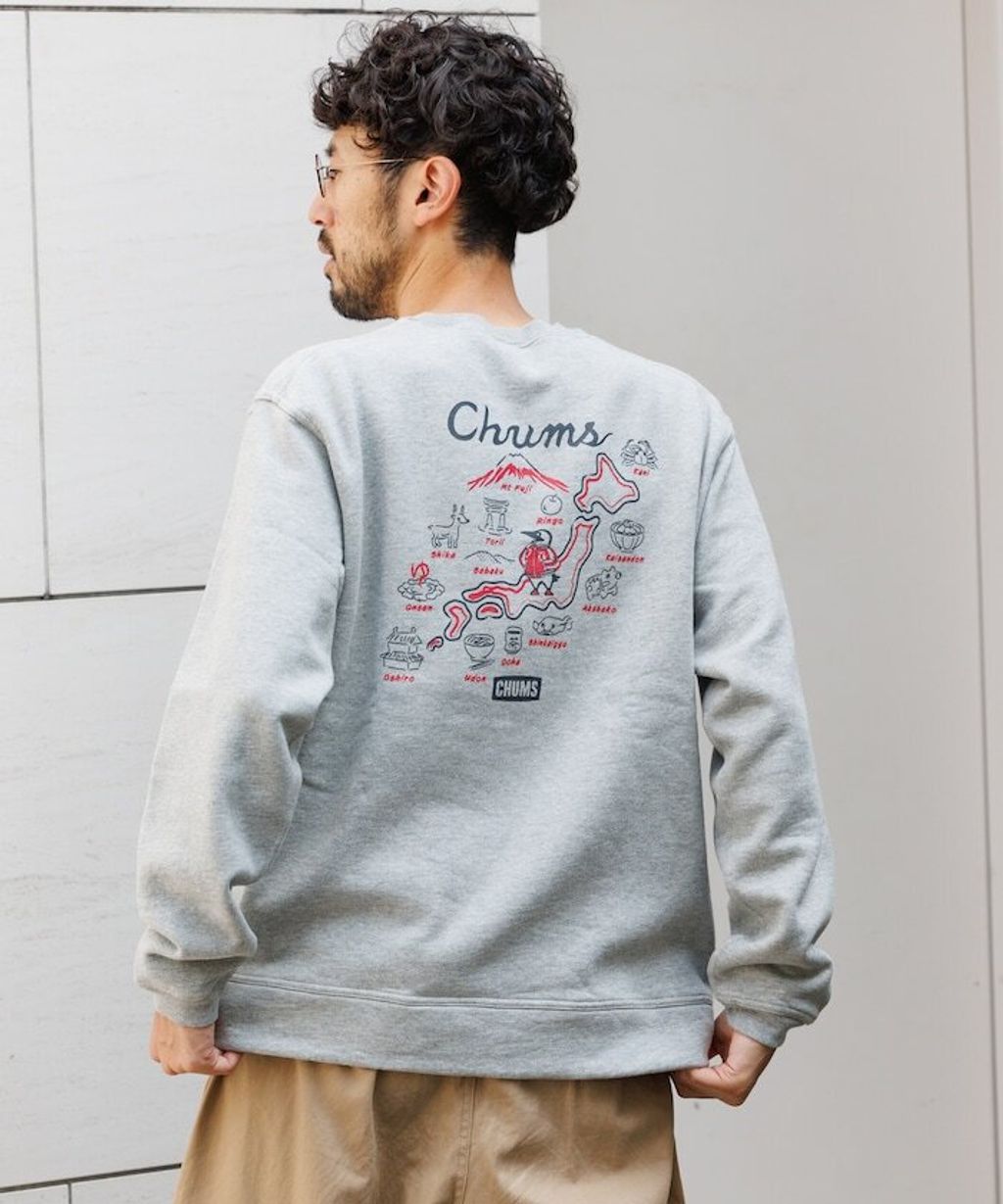 CHUMS×FREAKS STORE  日本地圖名物刷毛大學T_24