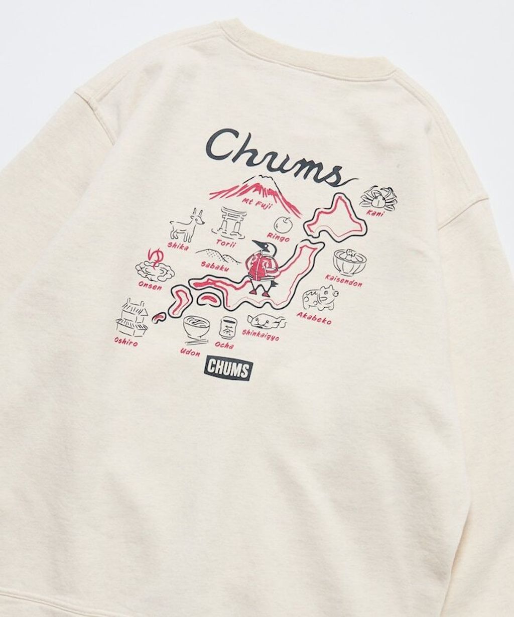 CHUMS×FREAKS STORE  日本地圖名物刷毛大學T_1