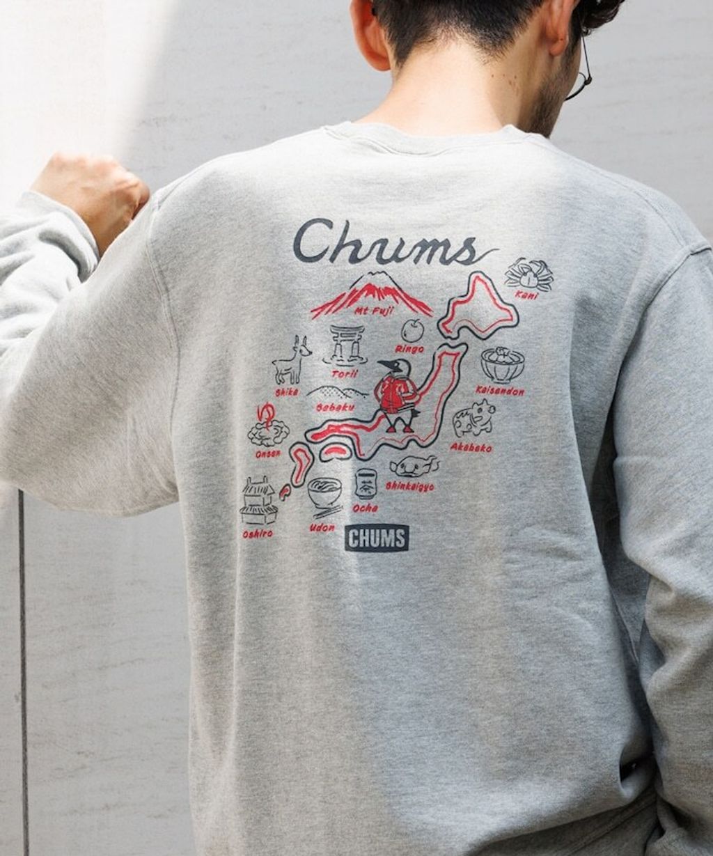 CHUMS×FREAKS STORE  日本地圖名物刷毛大學T_2