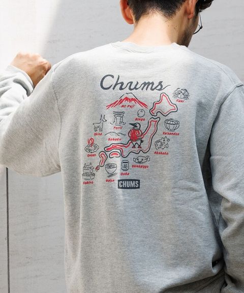 CHUMS×FREAKS STORE  日本地圖名物刷毛大學T_2