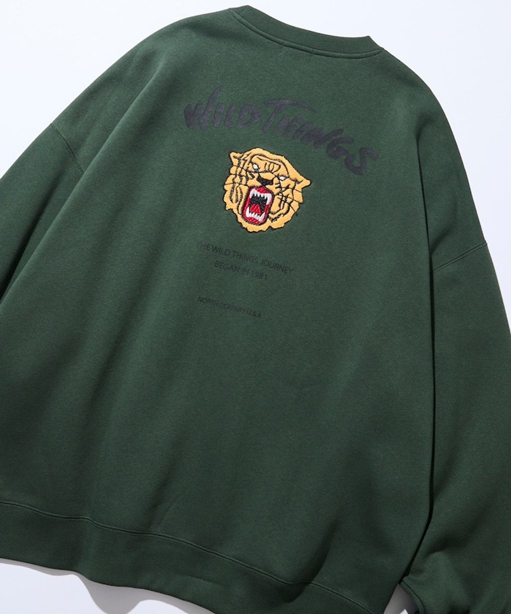 WILD THINGS×FREAKS STORE  刺繡老虎刷毛大學T_3