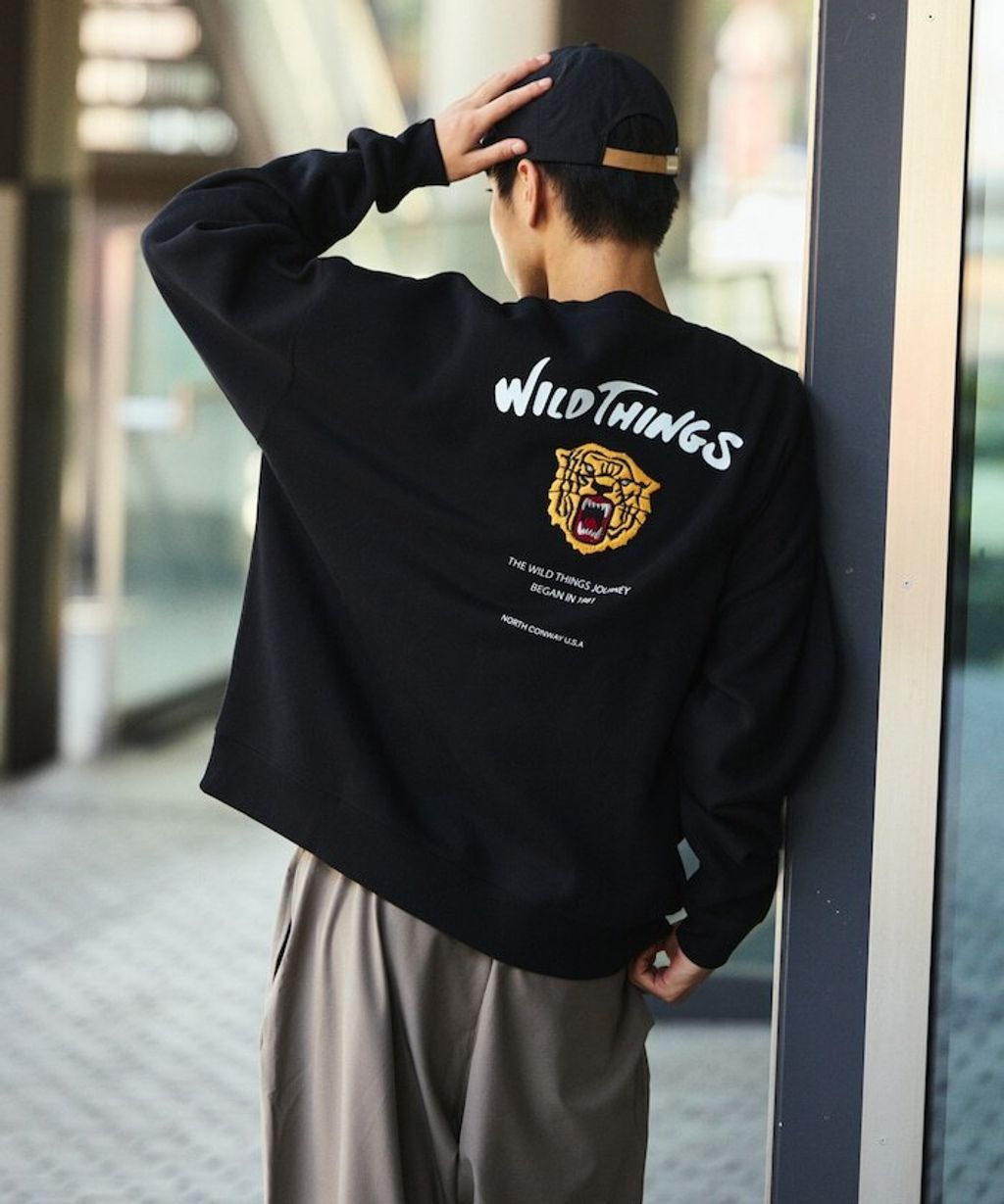WILD THINGS×FREAKS STORE  刺繡老虎刷毛大學T_43