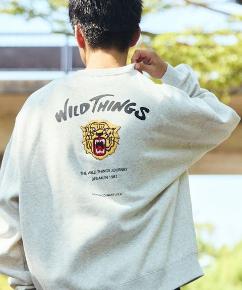 WILD THINGS×FREAKS STORE  刺繡老虎刷毛大學T_40