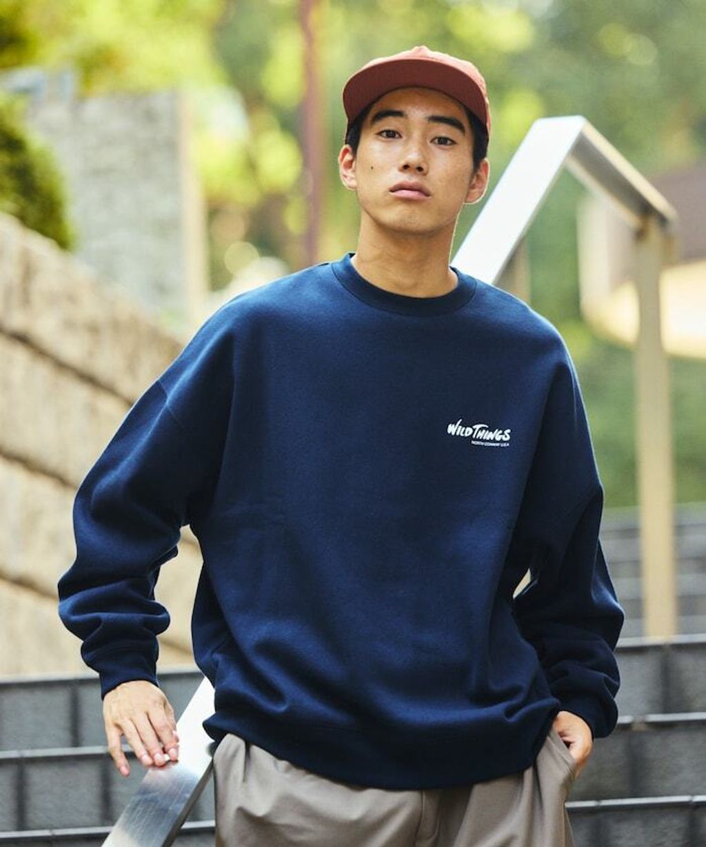 WILD THINGS×FREAKS STORE  反光背印logo刷毛大學T_50