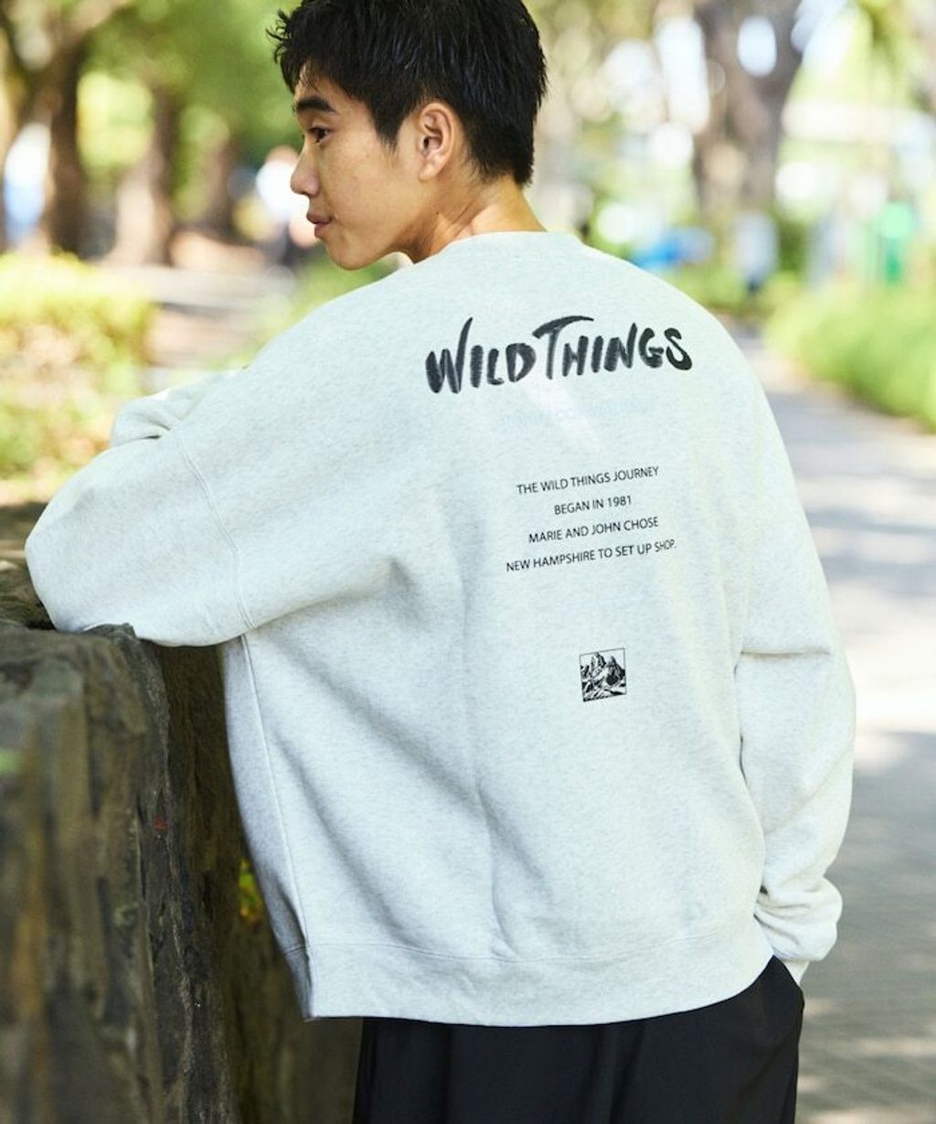 WILD THINGS×FREAKS STORE  反光背印logo刷毛大學T_43