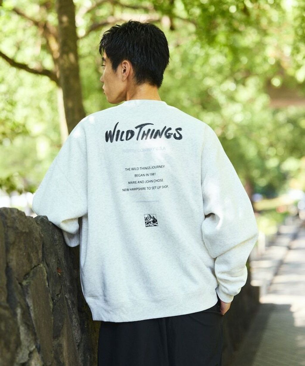 WILD THINGS×FREAKS STORE  反光背印logo刷毛大學T_41