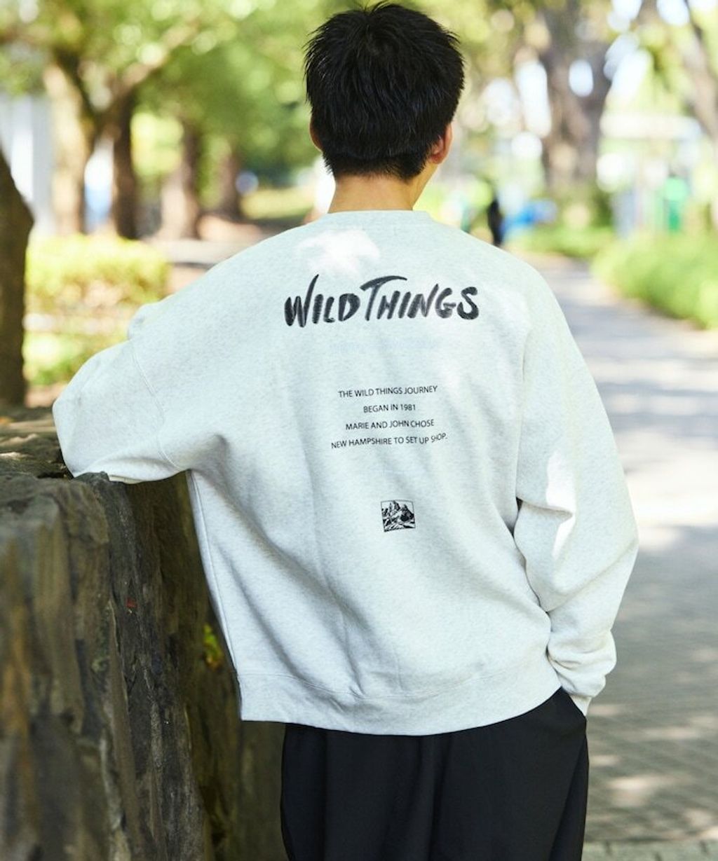 WILD THINGS×FREAKS STORE  反光背印logo刷毛大學T_42