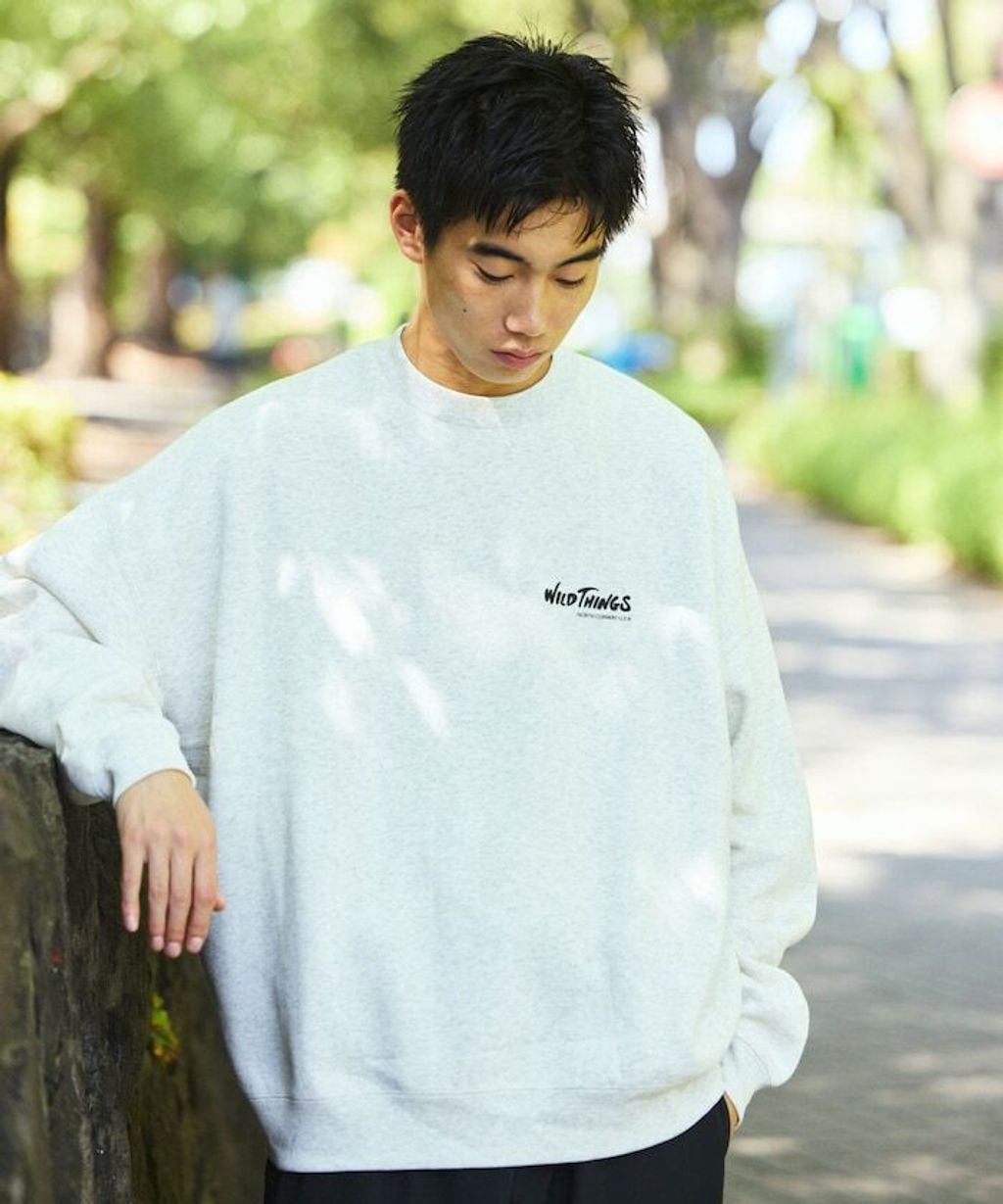 WILD THINGS×FREAKS STORE  反光背印logo刷毛大學T_39