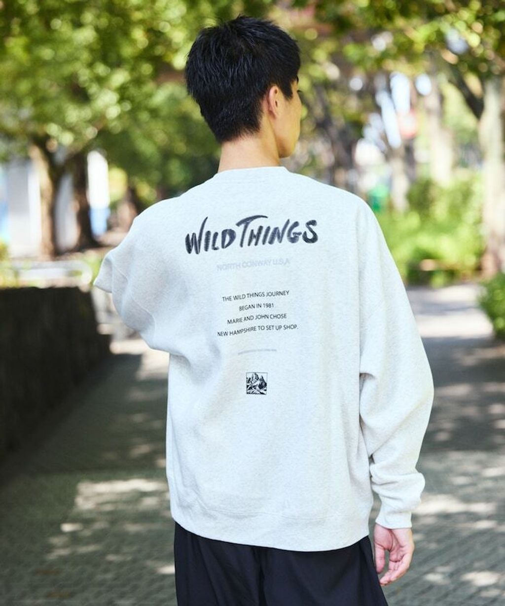 WILD THINGS×FREAKS STORE  反光背印logo刷毛大學T_34